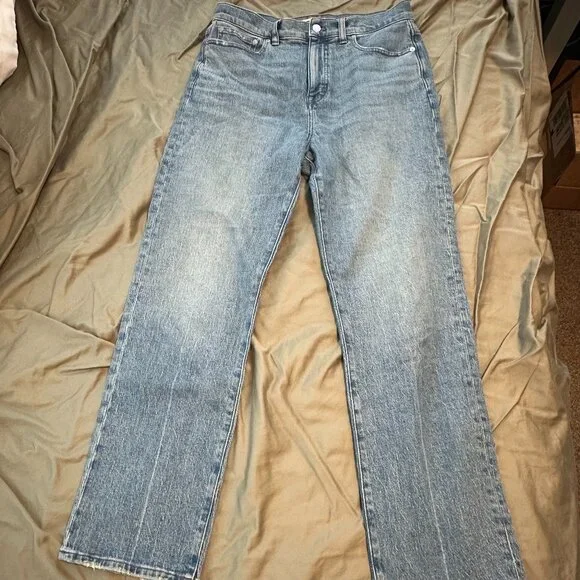 Madewell The 90s Creased High-Waist Straight-Leg Jeans – Size 28 - Picture 3 of 6